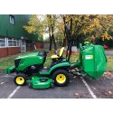 Large leaf collection machine John Deere 1026R 4WD Compact Utility Tractor with 60" Deck