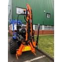 Solis 26 HST Compact Tractor with Industrial Tyres | 4-in-1 Front Loader | Deleks Falco 160 hedge cutter