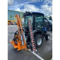 Solis 26 HST Compact Tractor Cab with Industrial Tyres and Deleks Falco 130 hedge cutter