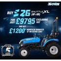 Solis 26 9+9 Compact Tractor (26HP with turf tyres) with 4-in-1 Loader